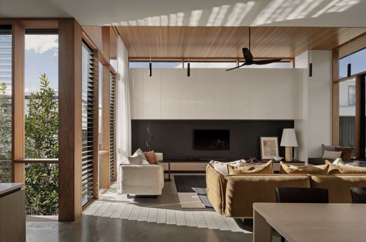 Concrete floor with a soft sheen in an open living area